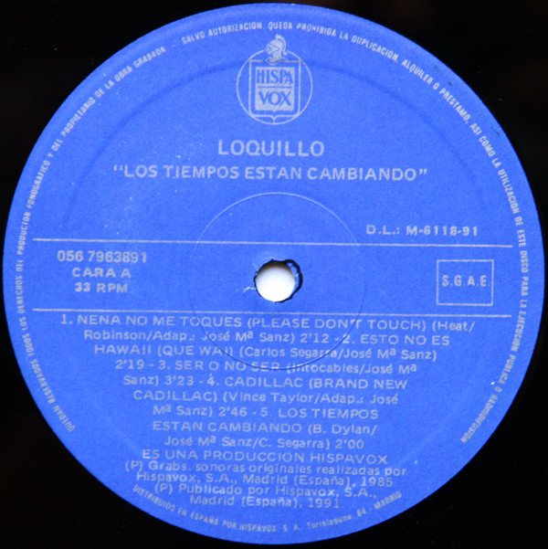 Loquillo, Los Tiempos Están Cambiando-LP, Vinilos, Historia Nuestra