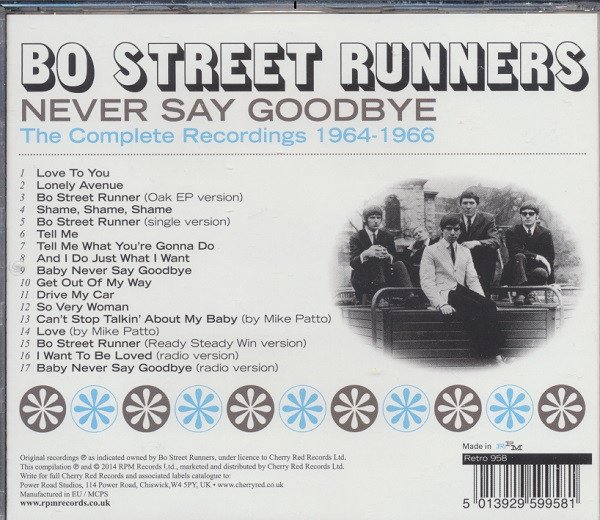 Bo Street Runners, Never Say Goodbye-CD, CDs, Historia Nuestra
