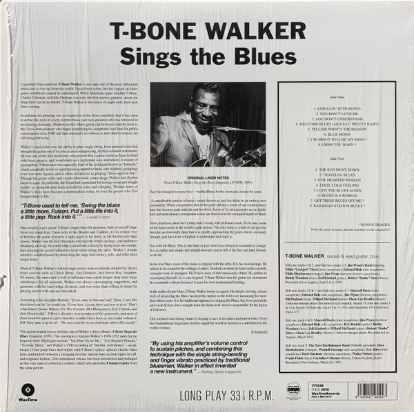 T Bone Walker, Sings The Blues-LP, Vinilos, Historia Nuestra