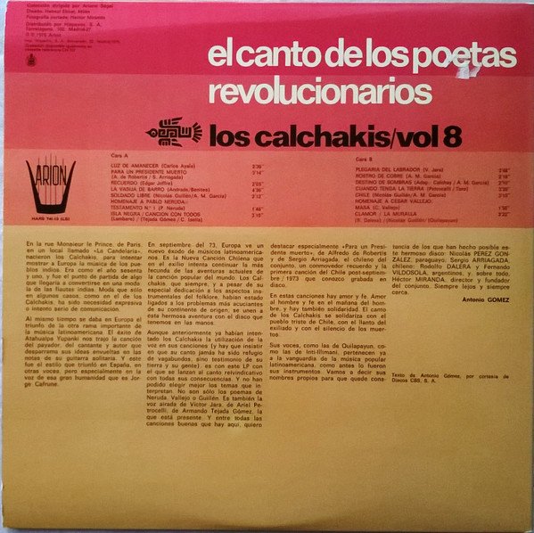 Los Calchakis, Vol8-LP, Vinilos, Historia Nuestra