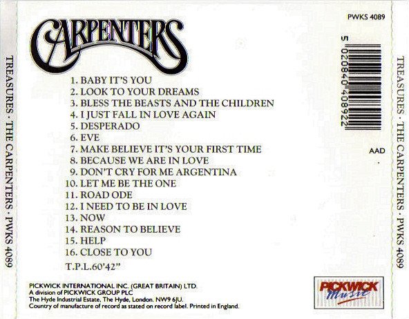 Carpenters, Treasures-CD, CDs, Historia Nuestra