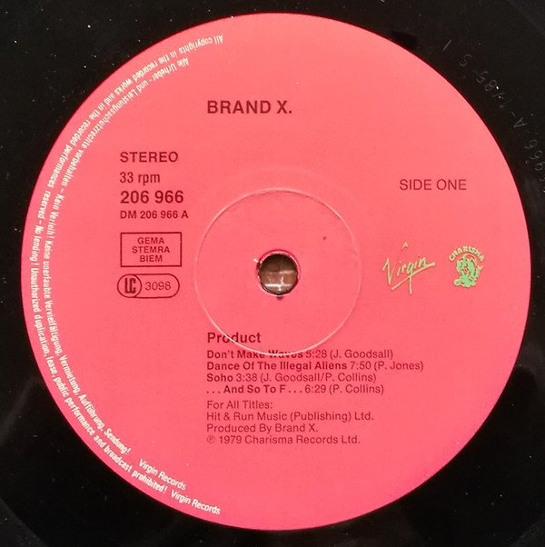 Brand X , Product-LP, Vinilos, Historia Nuestra