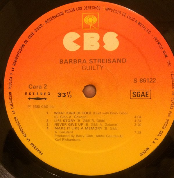 Streisand, Guilty-LP, Vinilos, Historia Nuestra