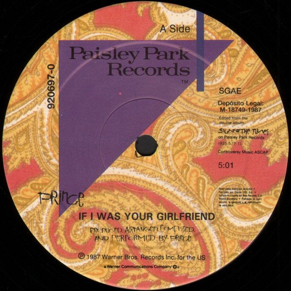 Prince If I Was Your Girlfriend-12, Vinilos, Historia Nuestra