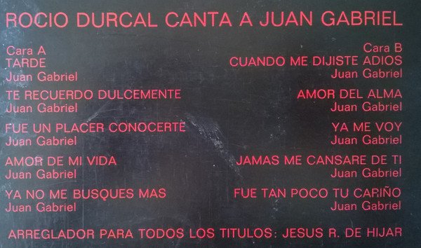 Rocio Durcal* Con El Mariachi De América* Canta A Juan Gabriel (Fue Tan Poco Tu Cariño)-LP, Vinilos, Historia Nuestra