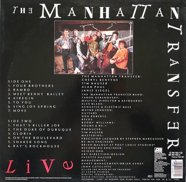 The Manhattan Transfer, Live-LP, Vinilos, Historia Nuestra