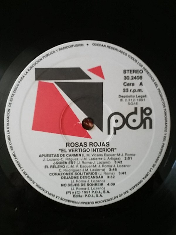 Rosas Rojas El Vertigo Interior-LP, Vinilos, Historia Nuestra