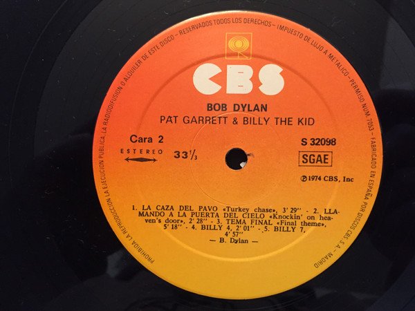 Bob Dylan, Pat Garrett &  Billy The Kid-LP, Vinilos, Historia Nuestra