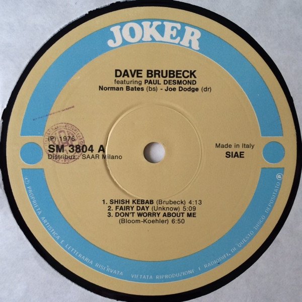 Dave Brubeck, Dave Brubeck-LP, Vinilos, Historia Nuestra