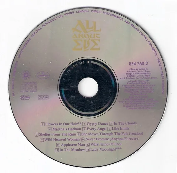 All About Eve, All About Eve-CD, CDs, Historia Nuestra