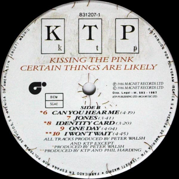 Kissing The Pink, Certain Things Are Likely-LP, Vinilos, Historia Nuestra