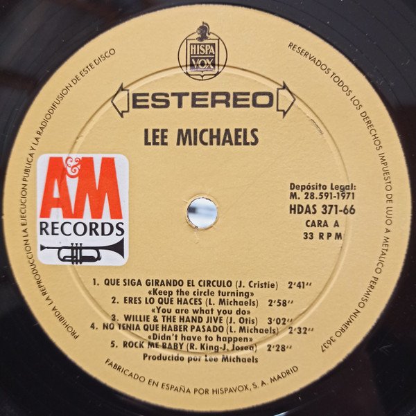 Lee Michaels, 5th-LP, Vinilos, Historia Nuestra