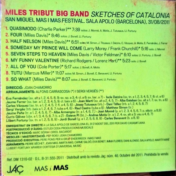 Miles Tribut Big Band, Sketches Of Catalonia-CD, CDs, Historia Nuestra
