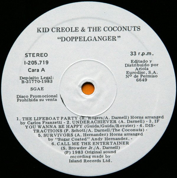 Kid Creole And The Coconuts Doppelganger-LP, Vinilos, Historia Nuestra