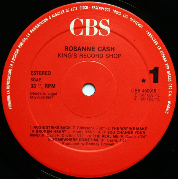 Rosanne Cash King's Record Shop-LP, Vinilos, Historia Nuestra