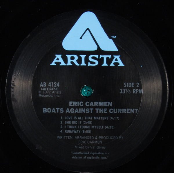 Eric Carmen Boats Against The Current-LP, Vinilos, Historia Nuestra