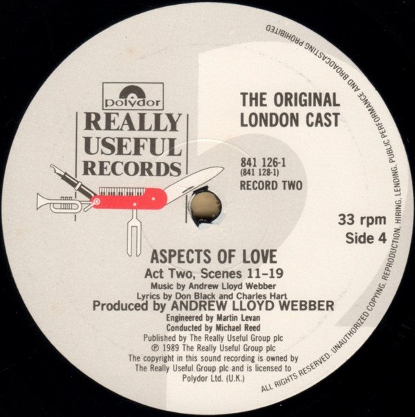 Andrew Lloyd Webber, Aspects Of Love-LP, Vinilos, Historia Nuestra
