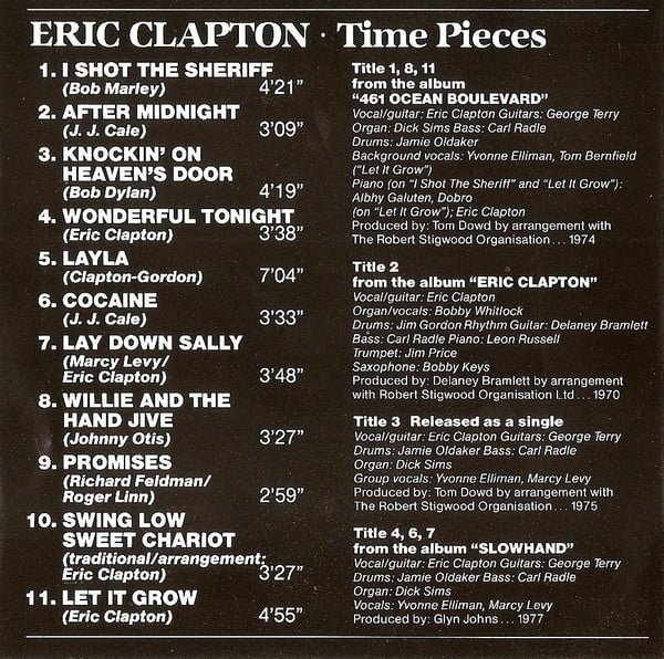 Eric Clapton Time Pieces - The Best Of Eric Clapton-CD, CDs, Historia Nuestra