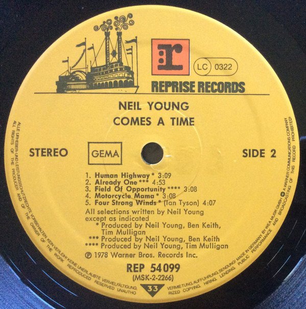 Neil Young, Comes A Time-LP, Vinilos, Historia Nuestra