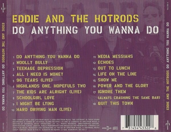 Eddie And The Hot Rods Do Anything You Wanna Do-CD, CDs, Historia Nuestra