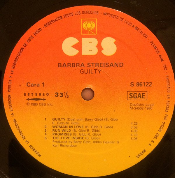 Streisand, Guilty-LP, Vinilos, Historia Nuestra