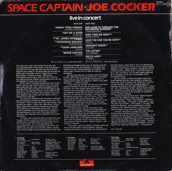 Joe Cocker Space Captain - Live In Concert-LP, Vinilos, Historia Nuestra