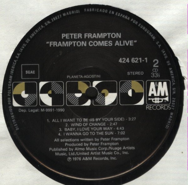 Peter Frampton Frampton Comes Alive-LP, Vinilos, Historia Nuestra