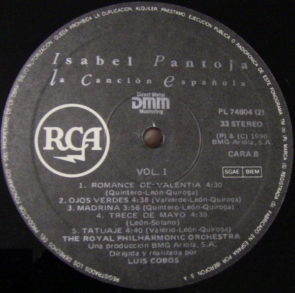 Isabel Pantoja Con The Royal Philharmonic Orchestra* La Canción Española-2xLP, Vinilos, Historia Nuestra