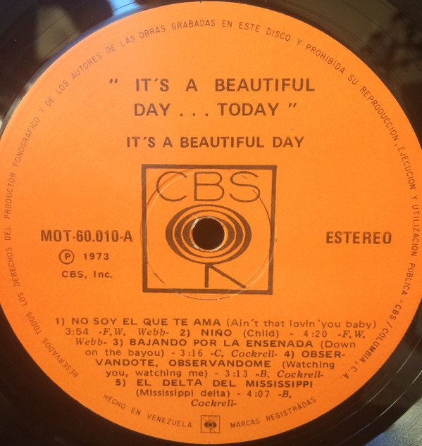 It's A Beautiful Day ...Today-LP, Vinilos, Historia Nuestra