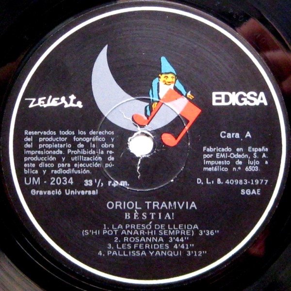 Oriol Tramvia, Bèstia!-LP, Vinilos, Historia Nuestra