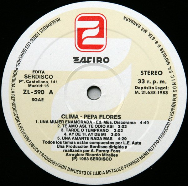 Pepa Flores Clima-LP, Vinilos, Historia Nuestra