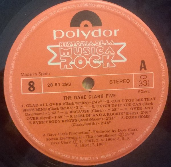 The Dave Clark Five, The Dave Clark Five-LP, Vinilos, Historia Nuestra
