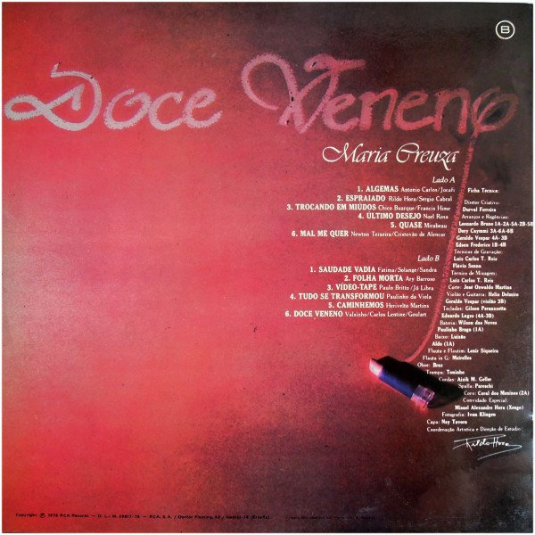 Maria Creuza, Doce Veneno-LP, Vinilos, Historia Nuestra