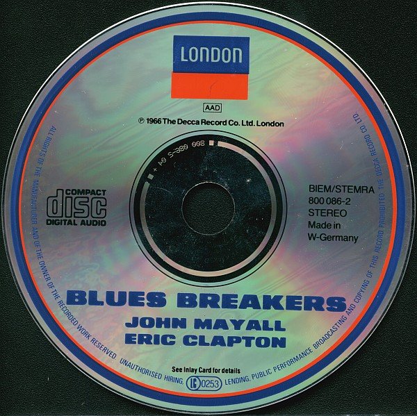 John Mayall With Eric Clapton Blues Breakers-CD, CDs, Historia Nuestra