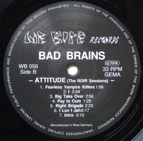 Bad Brains, Attitude (The ROIR Sessions)-LP, Vinilos, Historia Nuestra