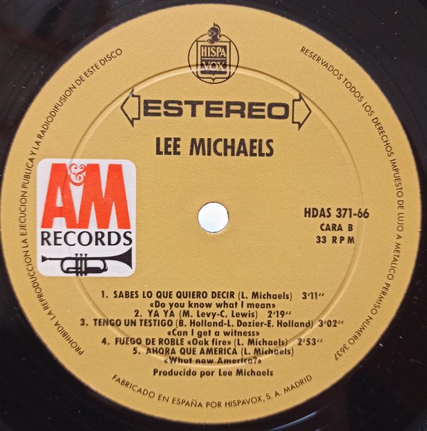 Lee Michaels, 5th-LP, Vinilos, Historia Nuestra