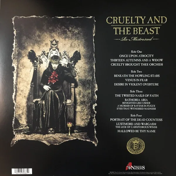 Cradle Of Filth, Cruelty And The Beast (Re-Mistressed)-LP, Vinilos, Historia Nuestra