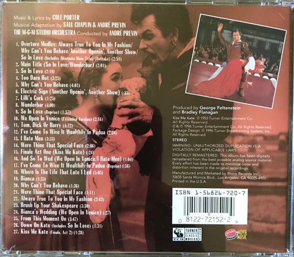 Kathryn Grayson, Howard Keel, Ann Miller Kiss Me Kate - Original Motion Picture Soundtrack-CD, CDs, Historia Nuestra