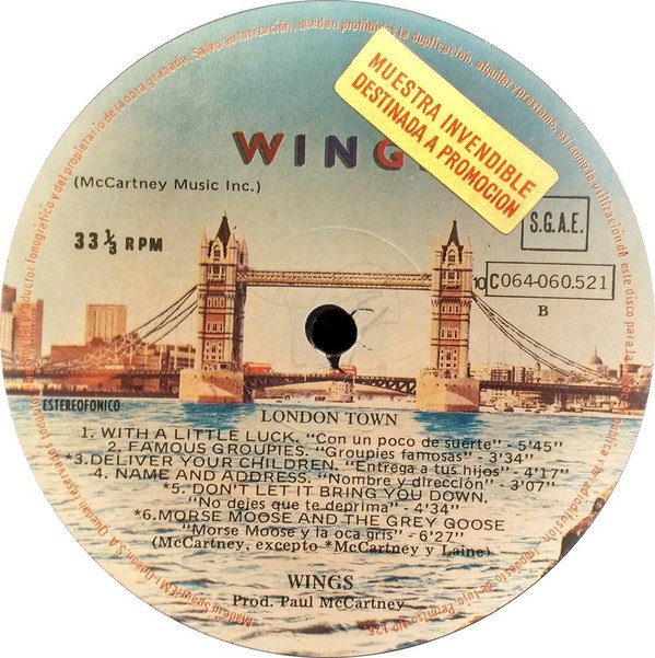 Wings , London Town-LP, Vinilos, Historia Nuestra