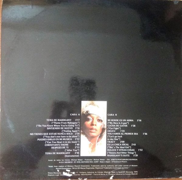 Michael Masser, The Original Soundtrack Of Mahogany-LP, Vinilos, Historia Nuestra