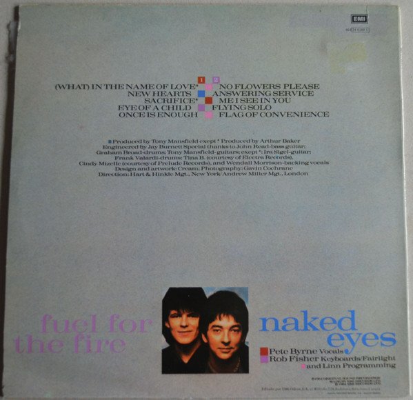 Naked Eyes, Fuel For The Fire-LP, Vinilos, Historia Nuestra