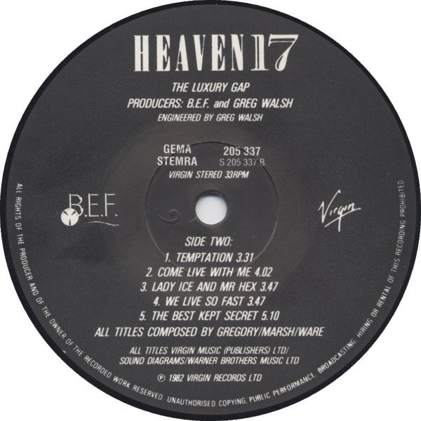 Heaven 17 The Luxury Gap-LP, Vinilos, Historia Nuestra