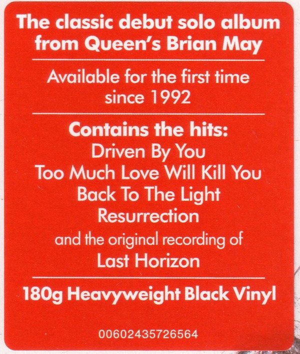 Brian May, Back To The Light-LP, Vinilos, Historia Nuestra