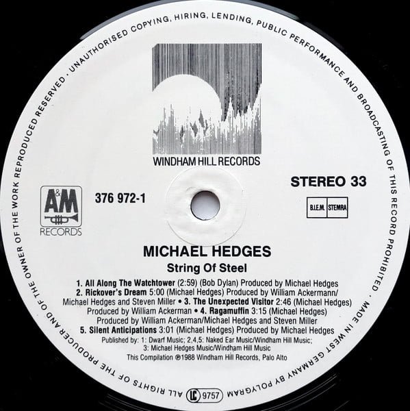 Michael Hedges Strings Of Steel Vinyl, LP, Vinilos, Historia Nuestra