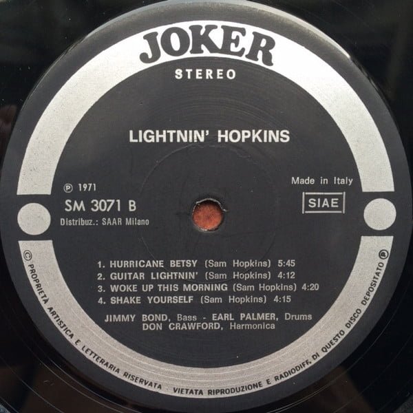 Sam "Lightnin" Hopkins* Il Blues Vinyl, LP, Reissue, Vinilos, Historia Nuestra