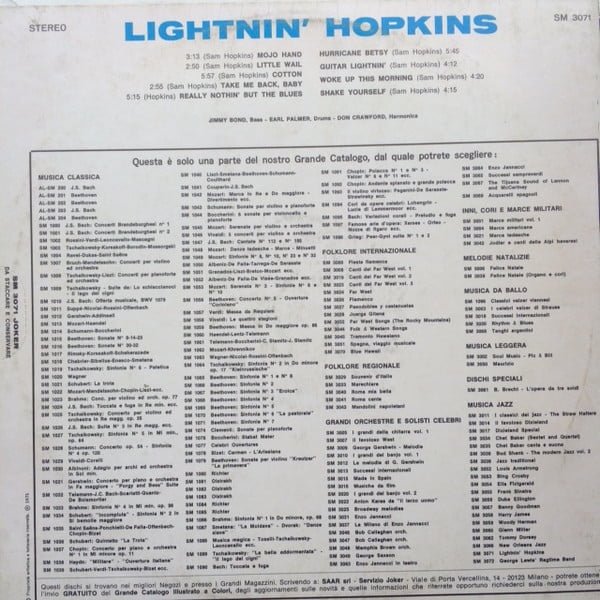 Sam "Lightnin" Hopkins* Il Blues Vinyl, LP, Reissue, Vinilos, Historia Nuestra