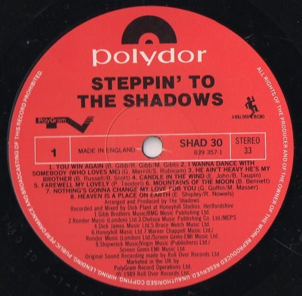 The Shadows Steppin' To The Shadows-LP, Vinilos, Historia Nuestra