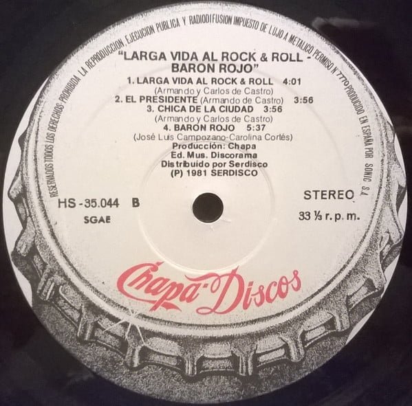 Baron Rojo* Larga Vida Al Rock And Roll Vinyl, LP, Repress, Vinilos, Historia Nuestra