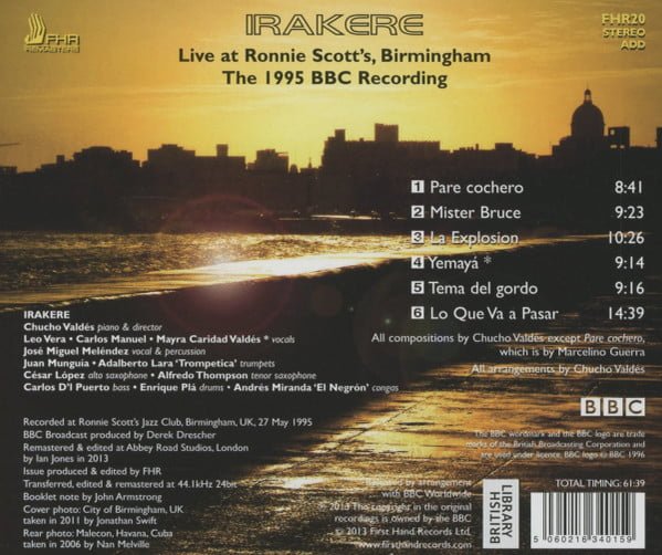 Irakere, Chucho Valdés Live At Ronnie Scott´s Birmingham the 1995 BBC Recording-CD, CDs, Historia Nuestra