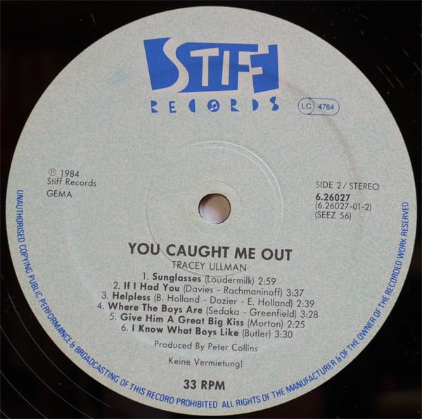 Tracey Ullman You Caught Me Out-LP, Vinilos, Historia Nuestra